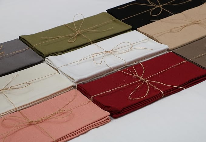 Set of 12 Cloth Napkins, 18 X 18 Inches, 100% Cotton Everyday Use Premium Quality Cloth Napkins with Mitered Corners Ultra Soft Absorbent Dinner Table Cloth Decor Oversized Napkins for Parties, Linen
