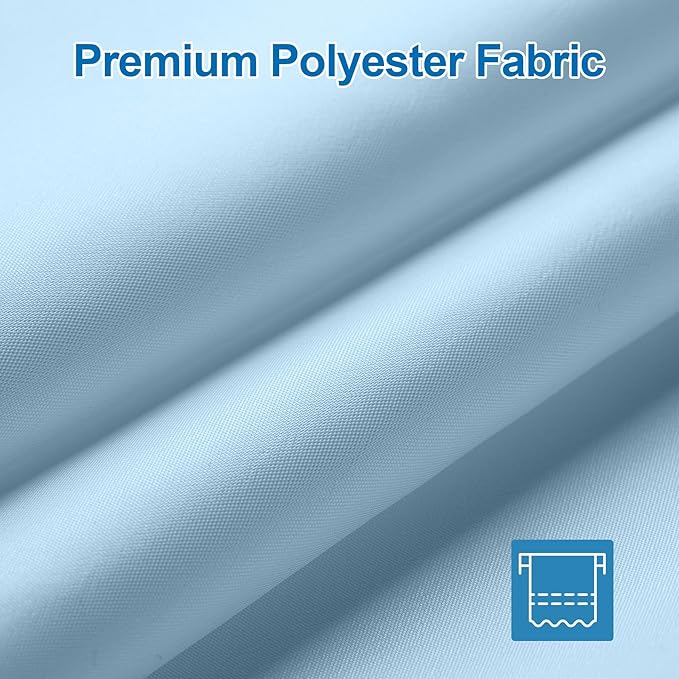 Amazer Baby Blue Shower Liner Cloth Waterproof, Soft Baby Blue Shower Curtain Liner Fabric with Weighted Stones, Washable Shower Curtain and Liner 2-in-1, 12 Grommet Holes, 72 x 72 Inches