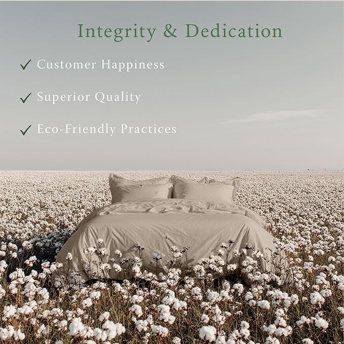 Threadmill Luxury Organic Cotton Sheets - Certified by GOTS - King, 4 Piece, Beige - Breathable - Premium Sheet Set - Smooth and Cool Bedding with Perfect Elastic Deep Pocket Fit