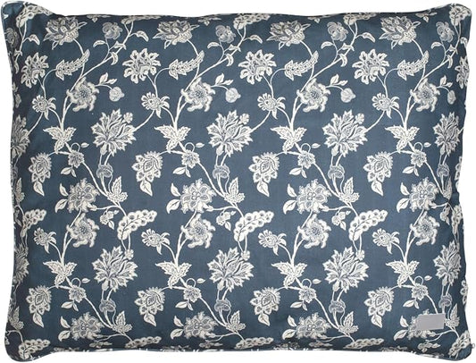 Fringe Studio INDIENNE Coastal Blue 36" W x 27" D Large Pillow Pet Bed, 100% Cotton Canvas Reversible Cover, Machine Washable, PetShop Collection (225021)