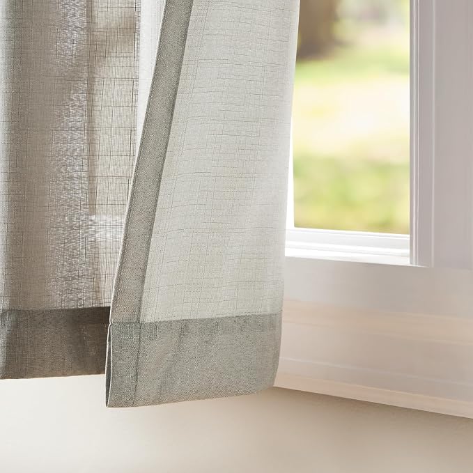 Exclusive Home Loha Linen Grommet Top Curtain Panel Pair, 54"x108", Dove Grey