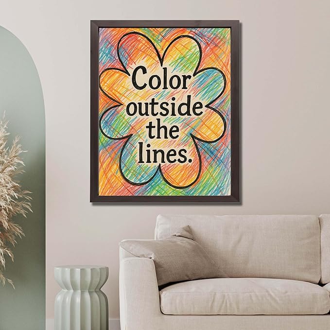 InkFlow Posters Hand-Drawn Positive Message Poster - Colorful Graphic Typography - Modern Wall Decor for Living Room or Office - 11x14 Unframed Canvas Print