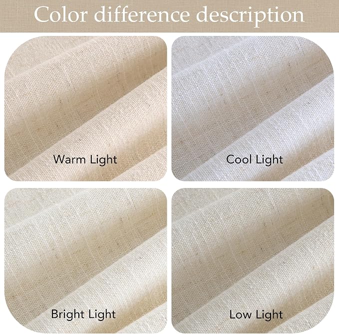 NICETOWN Linen Kitchen Curtains 24 Inch Length, Light Filtering Privacy Small Cafe Curtains 27" W, Linen Textured Elegant Short Window Treatments for Country Office Bedroom Farmhouse