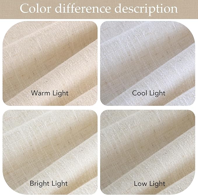 NICETOWN Linen Curtains 90 Inch Long 2 Panels Set for Living Room, 55" Wide Thick Flax Linen Blend Privacy Drapes Rod Pocket & Back Tab with Light Filtering for Bedroom/Farmhouse