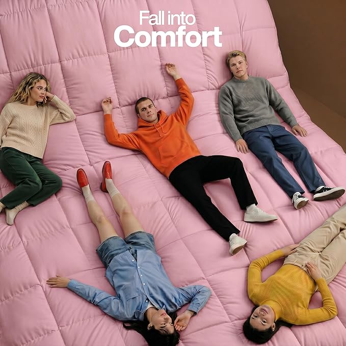 Utopia Bedding Queen Comforter Duvet Insert, Quilted Pink Comforter with Corner Tabs, Box Stitched Down Alternative Comforters Queen Size 88 x 88 inches