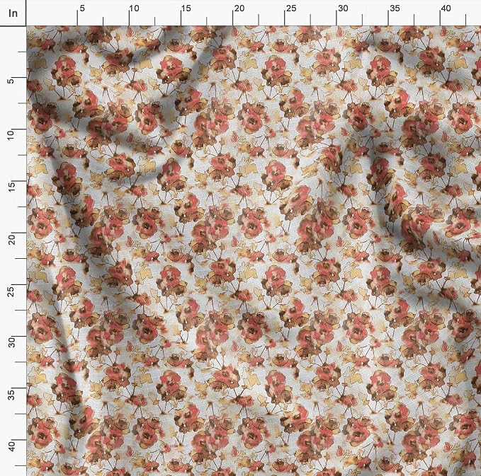 Soimoi Unstitched Crepe Fabric, 1 Yard - 42" Wide, Yellow - Floral Print, Soft and Light Weight Fabric Material for Suits, Garments, Dresses and Accessories