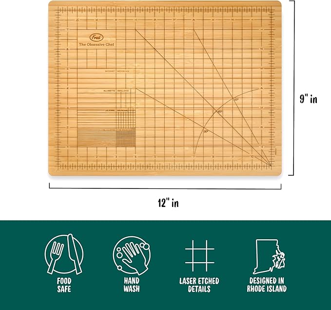 Genuine Fred The Obsessive Chef Bamboo Cutting Board 9-inch by 12-inch
