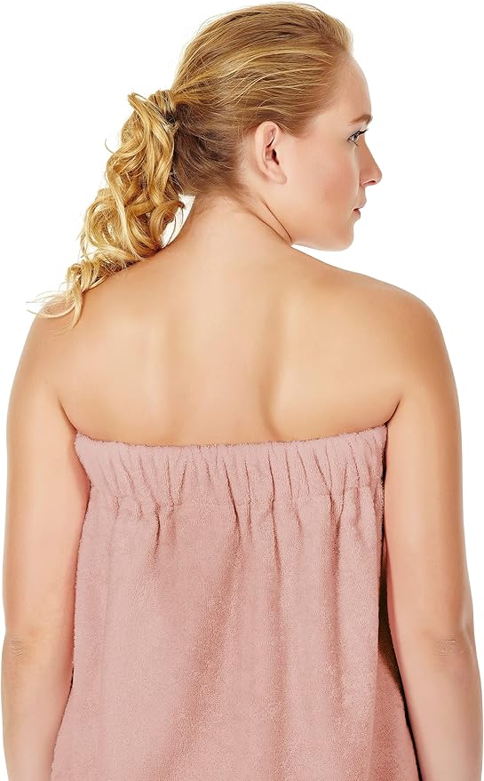 Arus Women's Bathrobe GOTS Certified Organic 100% Turkish Terry Cotton Robe Adjustable Closure Bath Wrap
