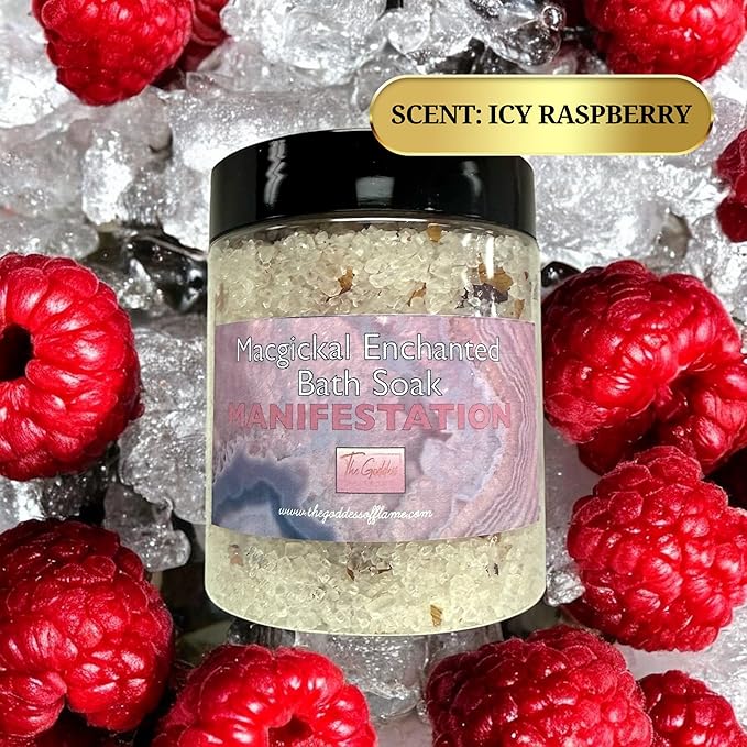 Manifestation Bath Salts – Dead Sea Salt Bath Soak for Intentions, Spiritual Cleansing & Ritual Use 12oz