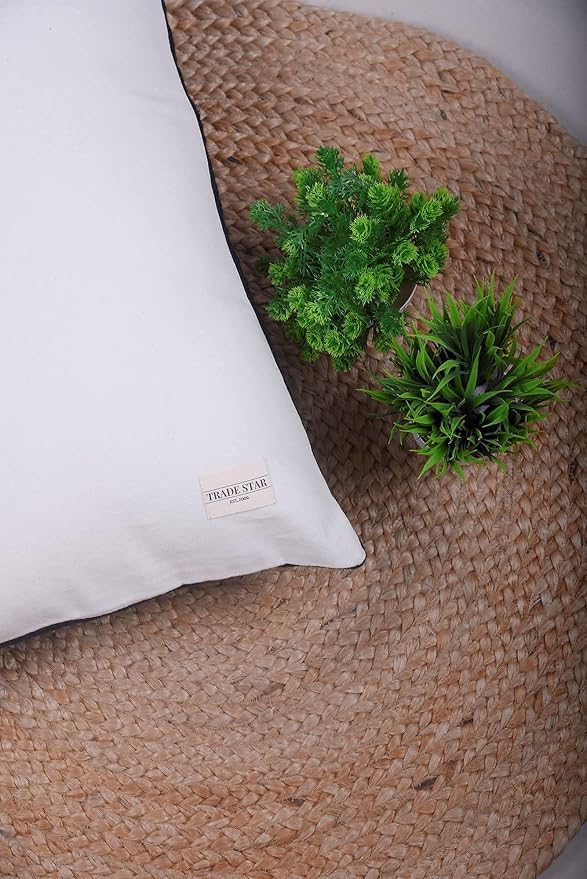 Trade Star Handloomed Throw Pillow case 100% Cotton Pillow Cover Mudcloth Bedding Cushion Case Boho Accent Cushion Case Modern Farmhouse Décor (Black Solid 12X24 INCHES)