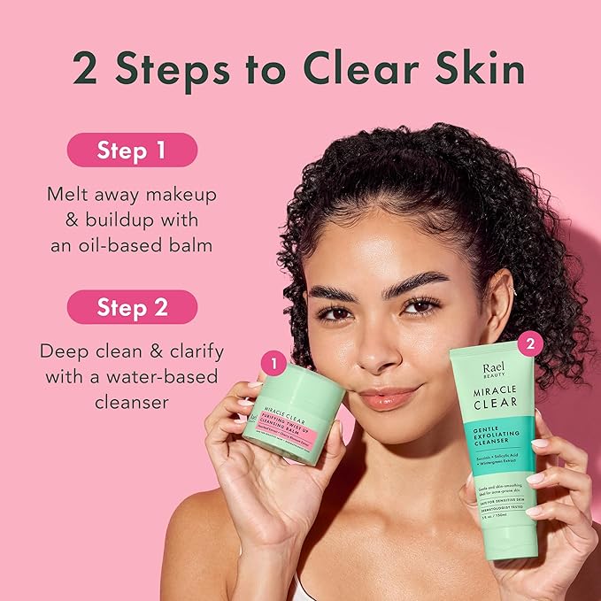 Rael Miracle Clear Facial Cleanser – Makeup Remover, Face Wash for Women, Korean Skin Care (Cleansing Balm, 1.69 fl. oz)