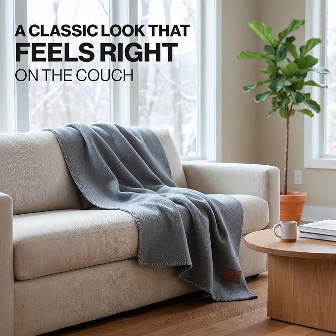 Whispering Winds 100% Wool Blanket, Premium Twin Size (62"x84") | Soft, Warm, Thick, Comfortable, For Bed, Couch, Home, Car, Camping, Outdoors, Survival