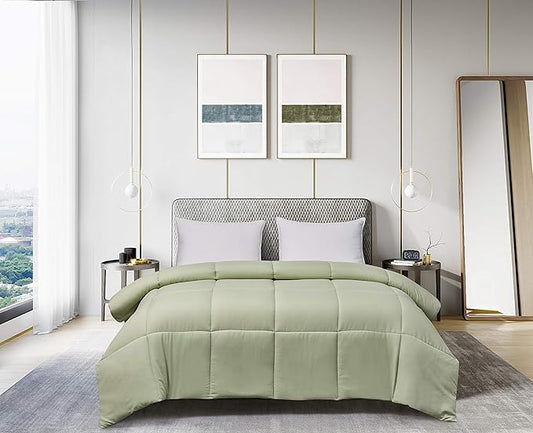 Blue Ridge Home Fashions Microfiber Duvet Insert Comforter Bed Set, King, Sage