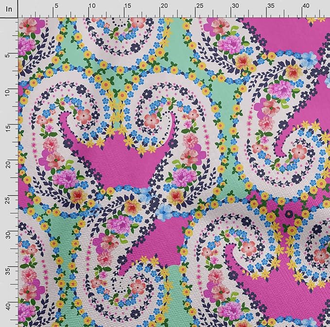 Soimoi Asian Paisley Print - Purple, Premium Cotton Cambric Fabric - Medium Weight Material for Quilting, Kurtis, Blouse, Kids Clothing, Tunic, Curtains - 42" Inch Wide, 1 Yard