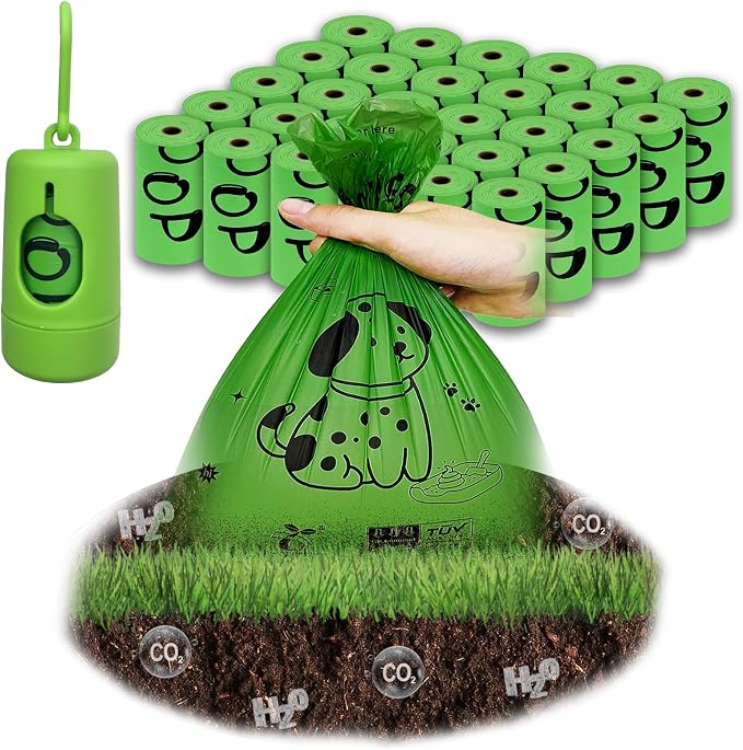 Biodegradable Dog Poop Bags, 450 Bags with Free Dispenser | ASTM D6400 & EN 13432 Compliant BPI Certified Poop Bags for Dogs, Unscented, Large, Earth Friendly Leakproof, Easy to Open