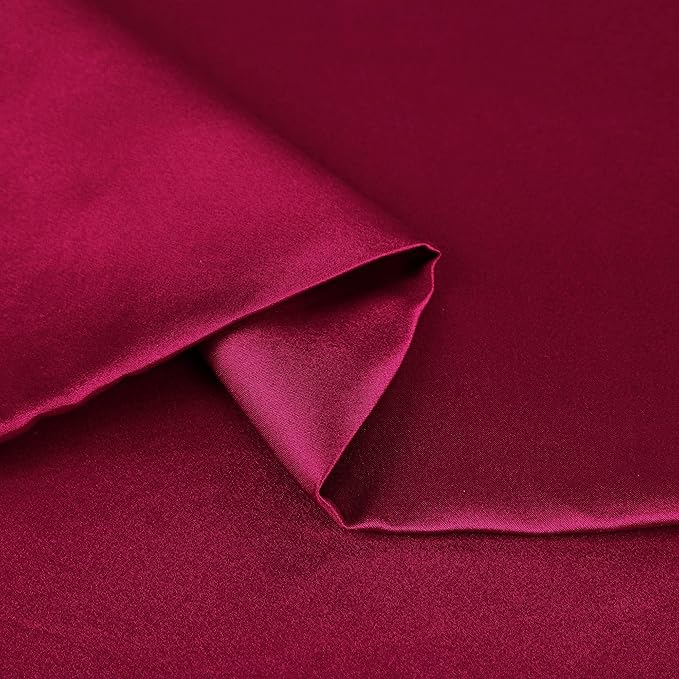 uxcell 1 Pack 100% Charmeuse Pure Silk Pillowcase for Hair and Skin, 350TC 19 Momme Soft Breathable Pillow Case with Hidden Zipper, Burgundy Silk Pillowcase Travel (14x20inch)