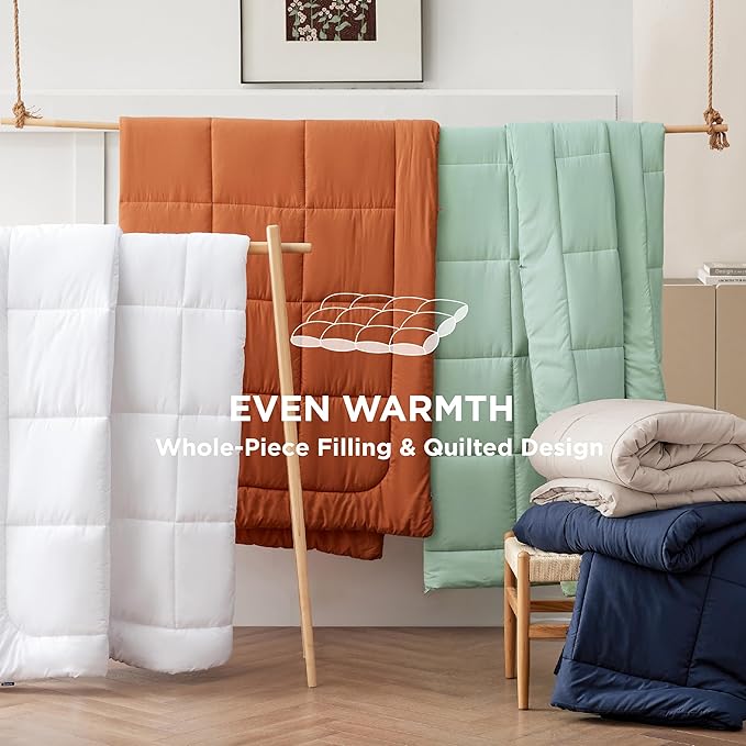 Bedsure Comforter Duvet Insert - Quilted Comforters Oversized King Size, All Season Duvet, GentleSoft Down Alternative Bedding, with 8 Tabs, Gifts for Women/Men, Brown, Oversized King 116 x 98 Inches