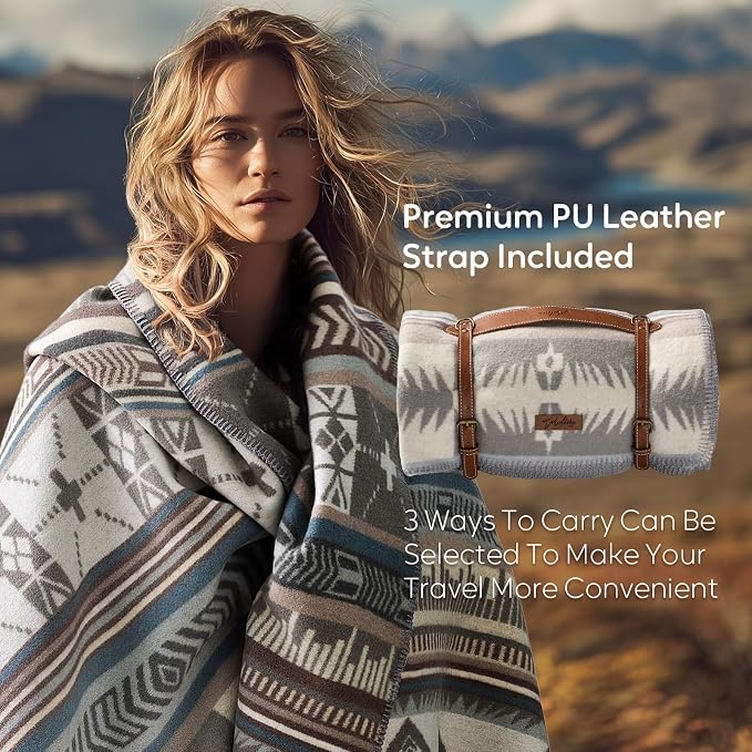 Molithe 100% Wool Blanket, 62" x 86", Warm, Thick, Washable, Military | Great for Camping, Outdoors, Sporting Events, Survival Kits Quartz Gray