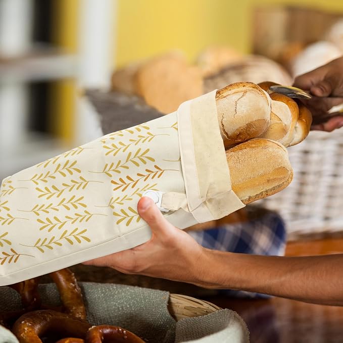 Beeswax Bread Bag for Homemade Bread (Set of 2) – Premium Sourdough Bread Bags & Loaf Storage – Eco-Friendly, Reusable, Washable & Freezer Safe – Ultimate Sourdough Bread Baking Supplies