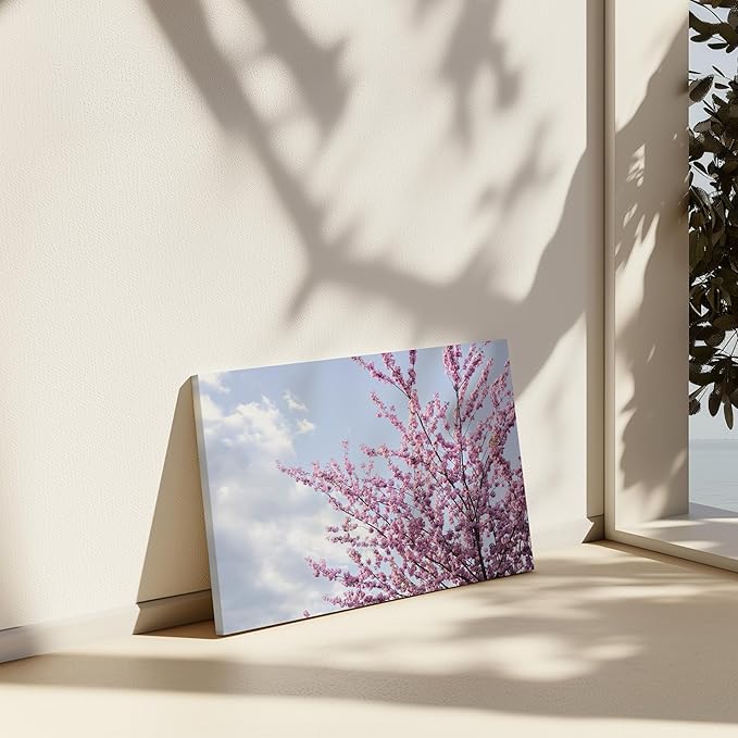 Monem Art Cherry Blossom Spring Sky Photography Print - Floral Nature Art Poster - Wall Decor for Living Room, Bedroom or Office - 18x24 ROLLED CANVAS Wall Art by Mareike Bohmer