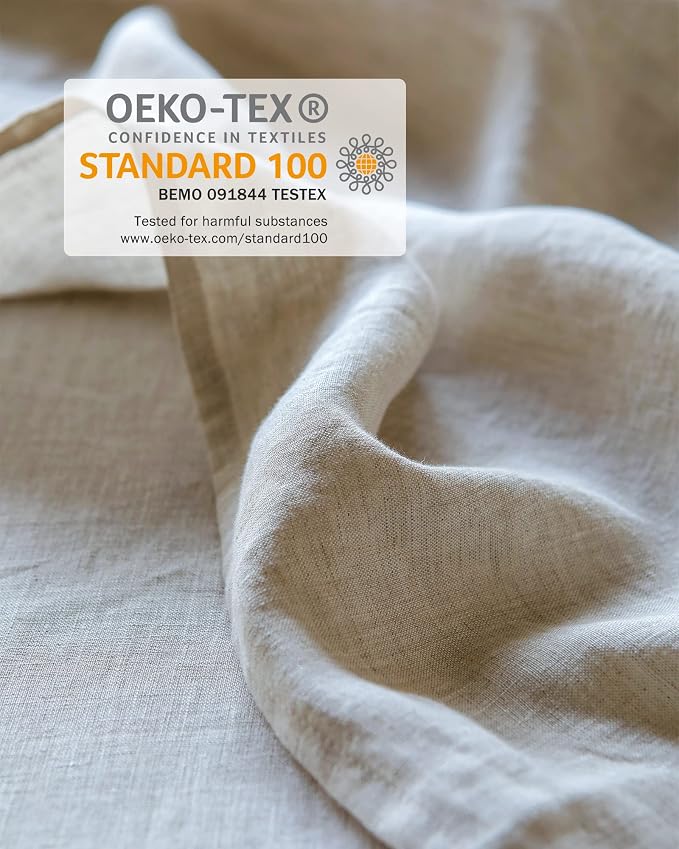 XZ XIFA Linen Duvet Cover Set, 100% Washed French Flax Linen Bedding with Zipper Closure, Cooling & Textured Bed Sets for Hot Sleepers- 1 Duvet Cover and 2 Pillowcases (King Size, Natural Linen)