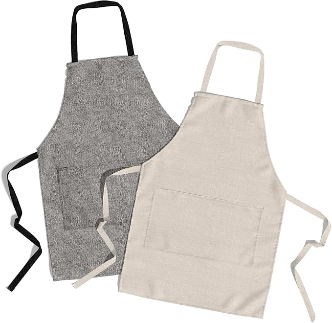 Chefs Aprons | Cooking Baking Grilling for Home Restaurant | Premium Kitchen Aprons with Double Pocket for Men Women