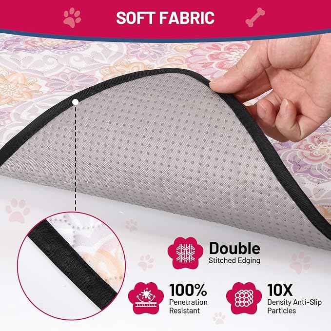Washable Dog Pee Pads - Absorbent Reusable Puppy Training Pads, Waterproof Leak - Proof & Non - Slip for Crate Whelping Potty Training 24x18 (Pack of 2)
