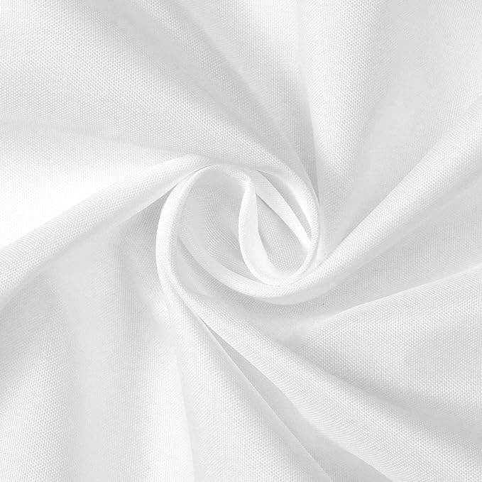 N&Y HOME Fabric Shower Curtain Liner Extra Long 72 x 84 Inches with 2 Bottom Magnets, Hotel Quality, Washable, White Spa Bathroom Curtains with Grommets, 72x84 (Pack of 2)