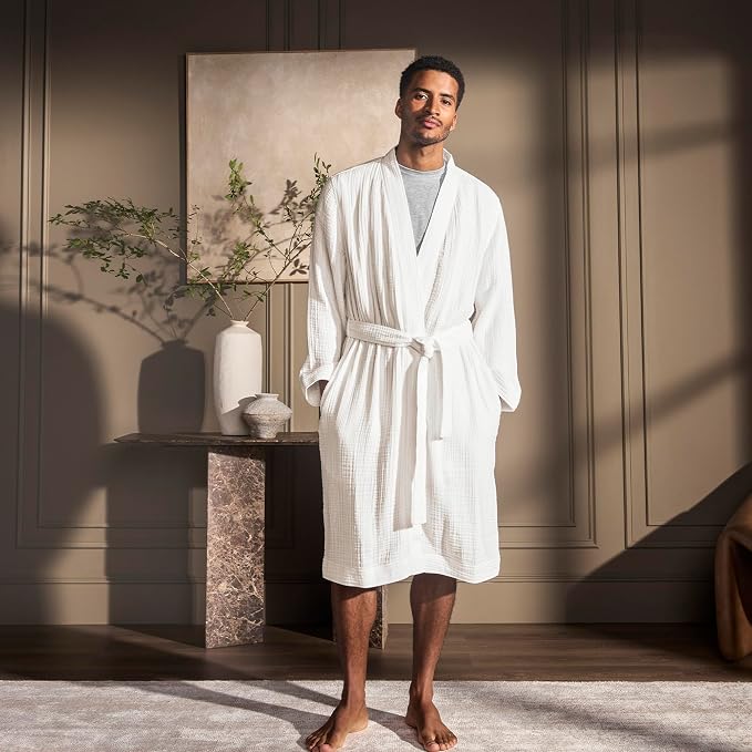BOLL & BRANCH Dream Robe - 100% Organic Cotton - Ultra Soft, Lightweight, Breathable, and Pre Shrunk - Unisex