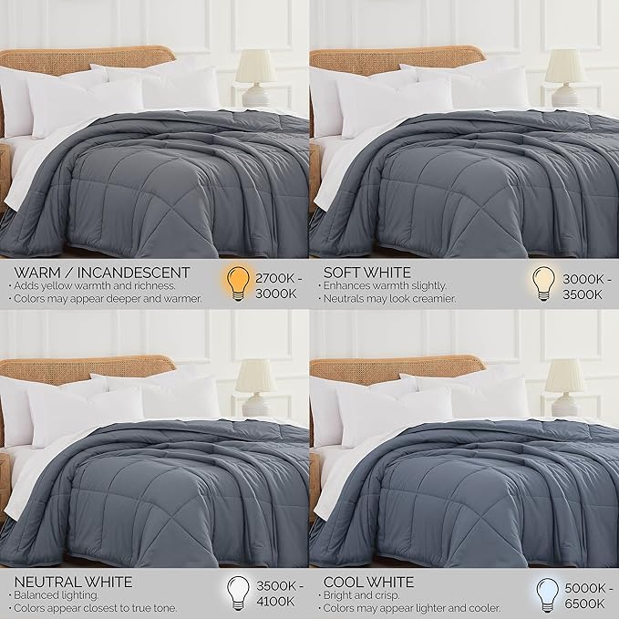 Southshore Fine Living, Inc. Queen Comforter, Full Size Bedding Comforters, Fluffy Down Alternative Blue Comforter, Queen Size/Full, Pet Hair Resistant Bedding, Machine Washable, Slate Blue