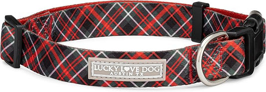 Lucky Love Dog - Adjustable Dog Collar with Easy Click Buckle for Medium, Durable, & Comfortable for Male & Female Dogs, Pet Collar for Puppies & Adult Dogs - Heywood, Medium