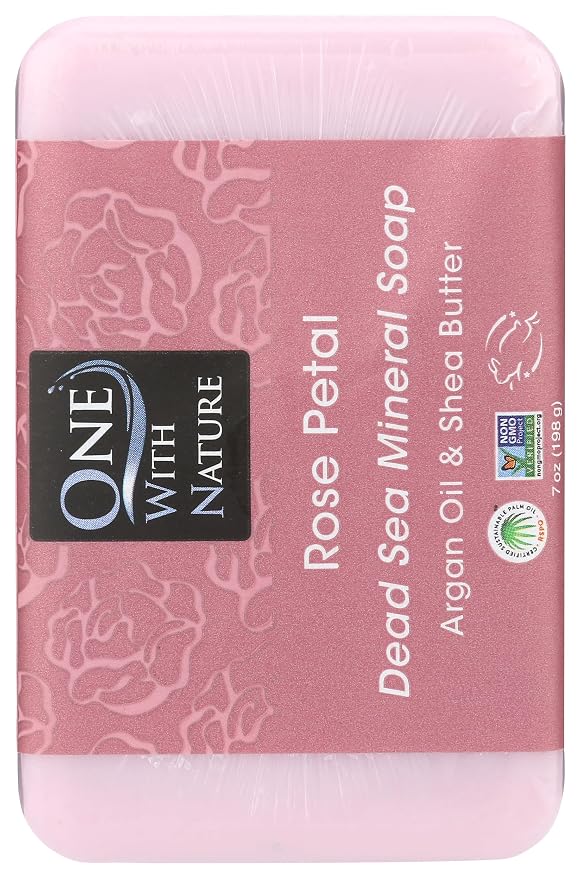 One With Nature, Soap Rose Petal, 7 Ounce