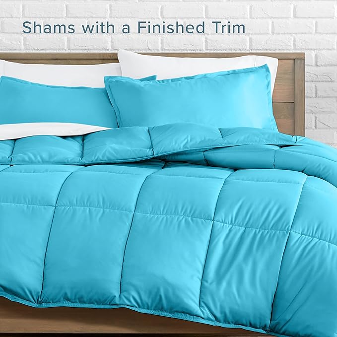 Bare Home Comforter Set - Twin/Twin Extra Long Size - Ultra-Soft - Goose Down Alternative - Premium 1800 Series - All Season Warmth (Twin/Twin XL, Aqua)