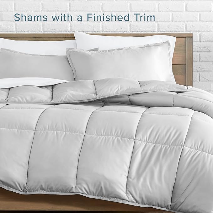 Bare Home Comforter Set - Full Size - Ultra-Soft - Goose Down Alternative - Premium 1800 Series - All Season Warmth (Full, Cloud Grey)