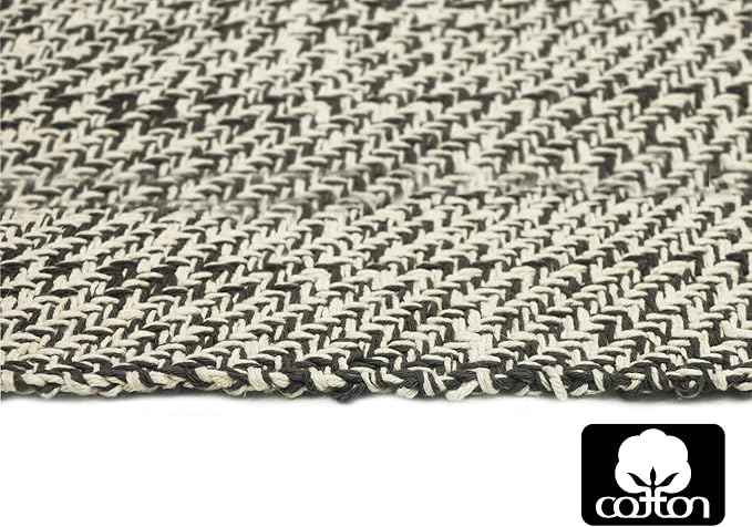 COTTON CRAFT Woven Area Rug - 2 Pack Reversible Boho Farmhouse Rustic Cotton Throw Rug Carpet with Fringe - Machine Washable Mat for Bedroom Living Room Entryway Bathroom - 22x34 - Grey Natural
