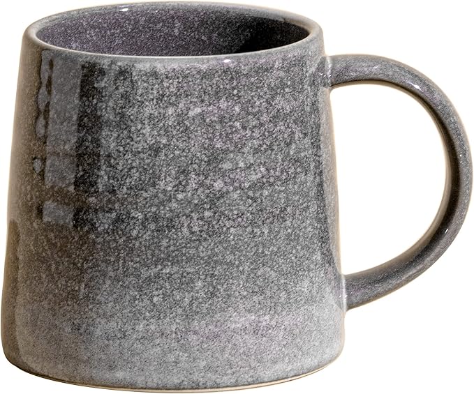 Large Ceramic Coffee Mugs, Handmade Pottery Mug, Tea Cups with Handle for Office and Home, 16 oz, Dishwasher and Microwave Safe (Gery)
