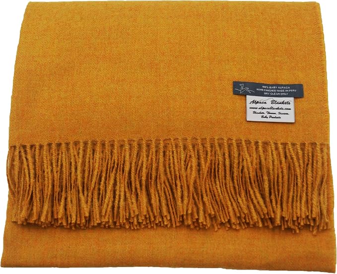 100% Baby Alpaca Throw Blanket, Our Solid Color Throw/Afghan
