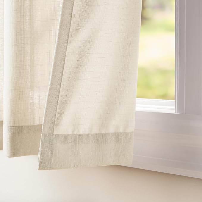 Exclusive Home Loha Linen Grommet Top Curtain Panel Pair, 54"x84", Ivory
