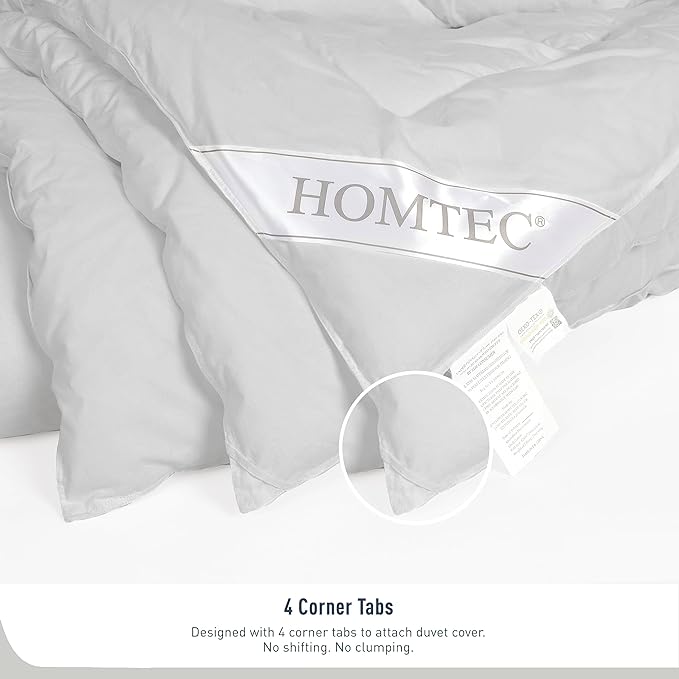 Twin Size Duvet Insert - All Season 100% Cotton Shell Comforter - Quilted Fluffy Down Alternative Duvet Insert - Light Gray - Soft Breathable & Lightweight with 4 Corner Tabs
