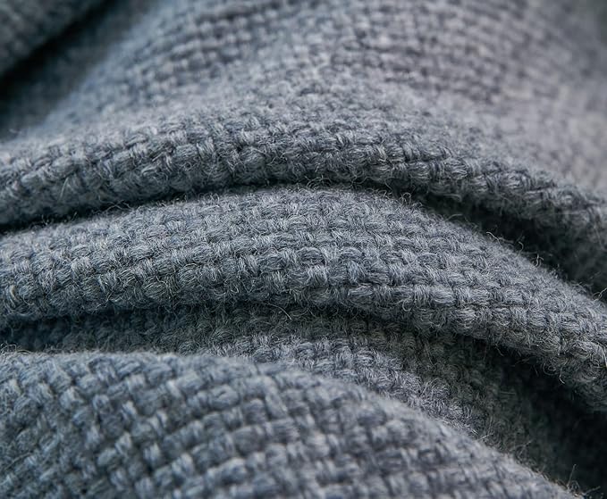 Esterra Luxury Alpaca Blanket Throw with Elegant Hand-Knotted Tassels, Cozy, Warm, and Hypoallergenic Alpaca Merino Wool Throw Blanket for Couch, Bed and Home Décor, Heather Grey, 50x60 Inches