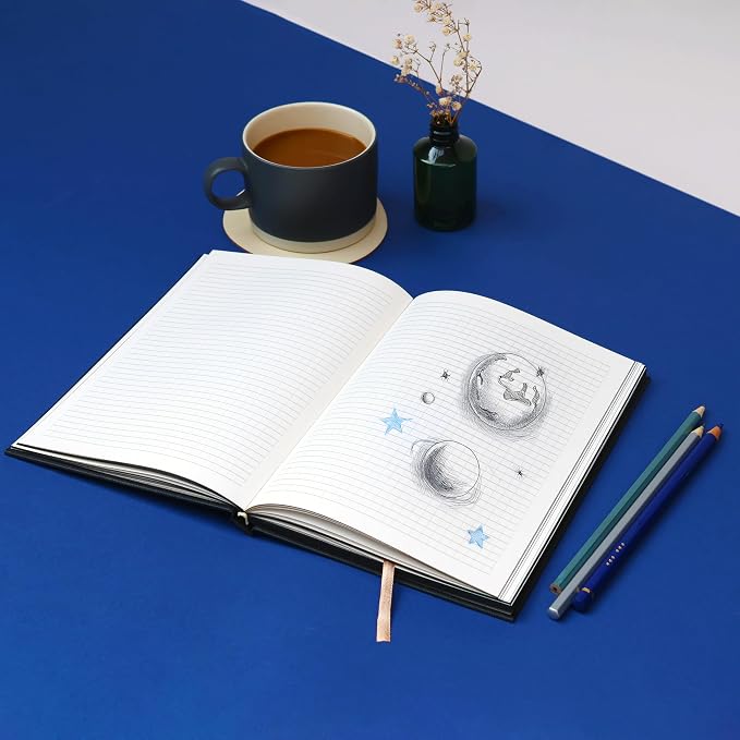 Suck UK Moon Notebook - A6 Notebooks - Hardback Journal - Pocket Notebook - Journals For Women - Recycled Paper - Blank Notebook - Moon Cut Out Cover - Grid Lined Pages Notepad - Space Themed