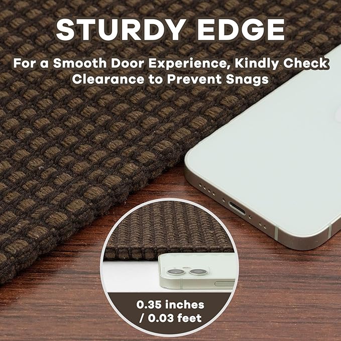 EARTHALL Woven Runner Rug 3x6 Ft Washable Runners for Hallways Wide Non Slip Entryway Rug Braided Kitchen Runner Indoor Floor Carpet for Entryway, Hallway, Kitchen, Bedroom, Brown
