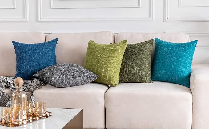 Kevin Textile Decorative Square Throw Pillow Covers Set Cushion Case for Sofa/Bedroom/Car, Set of 2, 20x20 inch, Navy Blue