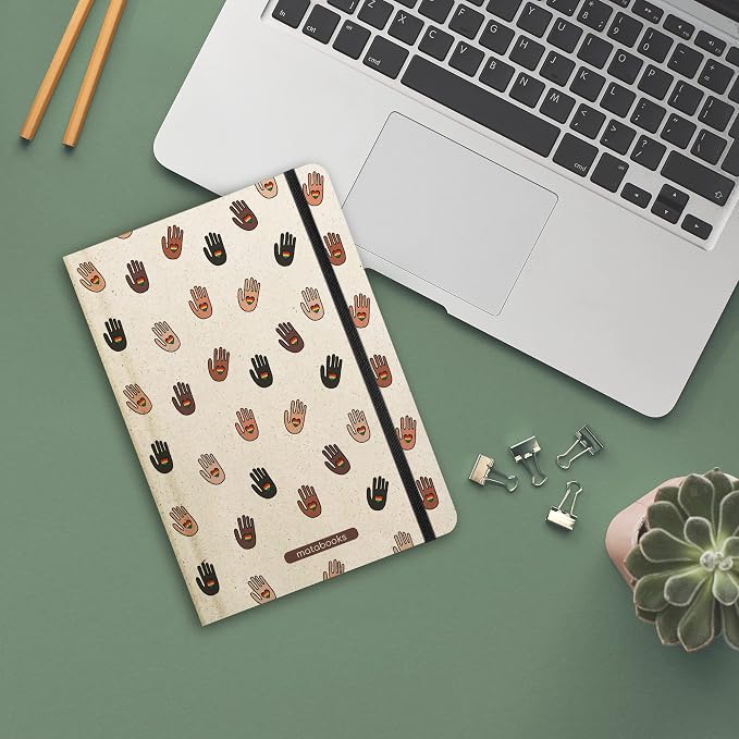 Sustainable and Vegan Notebooks A5 Made of Sweetgrass Paper, Nari Pride Collection, 138 Pages, Natural, Handmade, Made in Germany (Inclusivity)