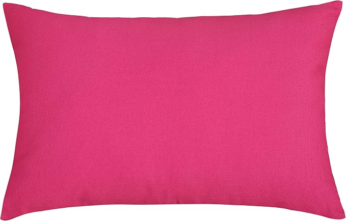 TangDepot Handmade Decorative Solid 100% Cotton Canvas Throw Pillow Covers/Pillow Shams, (12"x18", Hot Pink), 1 Count (Pack of 1) | 100% cotton, same-color zip, machine wash & air dry. For living room, bedroom, office, car. 42 colors, 73 sizes. Cover o...