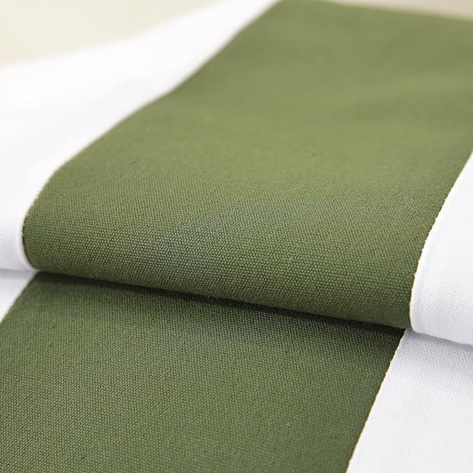 TAOSON Set of 2, 100% Cotton Canvas Patchwork Throw Pillow Covers 24x24 Inch Modern Olive Green Striped Pillow Cushion Covers Farmhouse Decor Pillow Cases for Couch Living Room Bed Sofa Decor