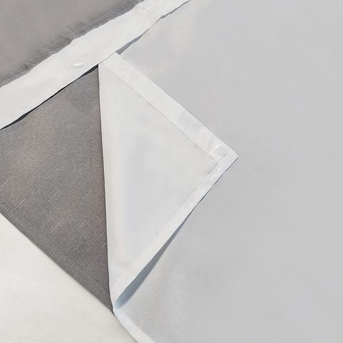 River Dream Fabric Snap-in Shower Curtain Liner Replacement: Removable to Attach, White, 70x54
