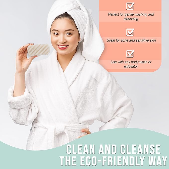 Pure SOL. Konjac Exfoliating Bath Sponge - Original Exfoliator Sponge – Konjac Sponge for Sensitive Skin - Deep Cleansing, Clean Pores, Remove Impurities - 100% Natural and Good for All Skin Types