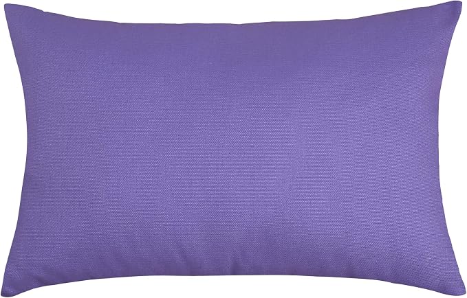 TangDepot Handmade Decorative Solid 100% Cotton Canvas Throw Pillow Covers/Pillow Shams, (12" x18" , Violet, 1 Count (Pack of 1)) | 100% cotton, same-color zip, machine wash & air dry. For living room, bedroom, office, car. 42 colors, 90 sizes. Cover o...