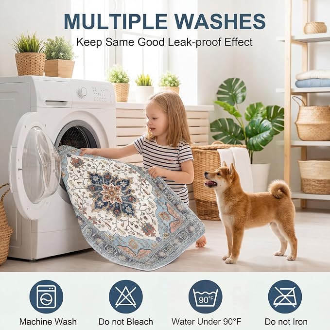 Washable Pee Pads for Dogs,Great Urine Absorbent Reusable Puppy Training Pads,Waterproof,Leak-Proof & Non-Slip Potty Pads for Whelping,Crate,Playpen,Bed.(Colorful Day,24"x36")